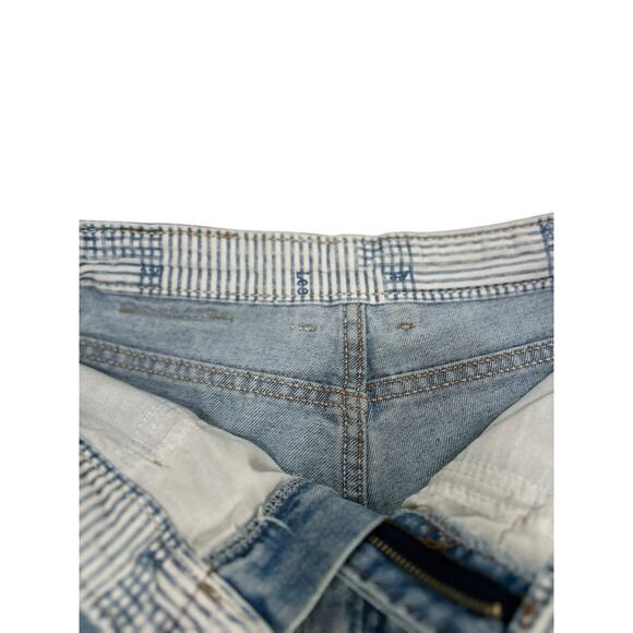 Vtg 80's Lee Light Blue Jean Denim Mom Shorts Bare Back Elastic Waist 10 Grunge - Picture 5 of 8